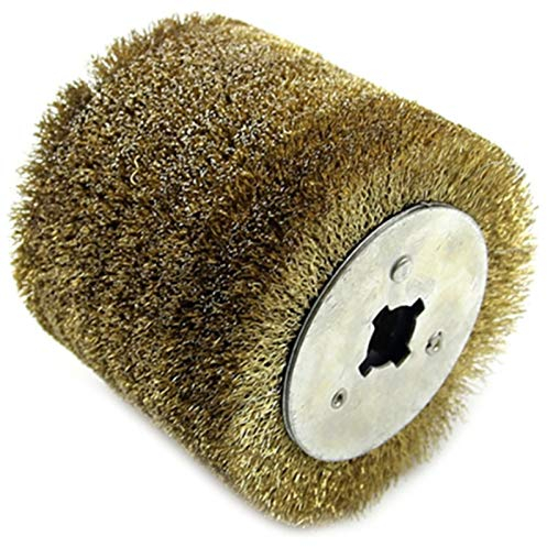 QSCTYG Brosse Metallique pour Perceuse Terrasse de Brosse métallique Bois Ouverte Polissage Roue d'ébavurage for Machine à Rayures électriques 881 (Color : Brown, Size : 0.3mm)