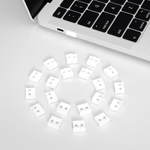 20PCS USB Type A Port Anti Dust Stopper,USB Cap Port Cover Anti Dust Protector Compatible with Table PC Notebook Laptop Port Protectors for USB Type A Female Ports（White）