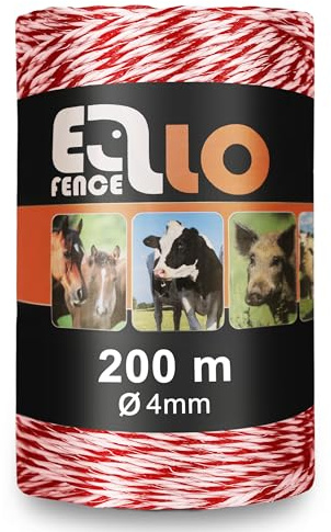 Ellofence Weidezaunseil 200m | Leitfähiges Elektrozaun Seil | Ø 4mm