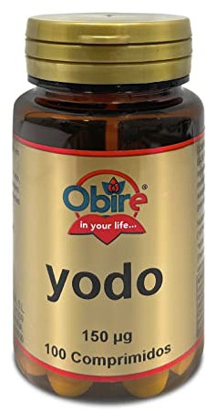 Obire - Yodo - 100 Comprimidos - Bote para 50 Días - Calcio - Favorece el Sistema Cardiovascular - Ayuda a la Tiroides - Ayuda a Combatir el Cansancio