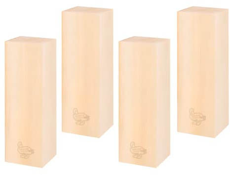 ABACHI WOOD - Bloques de Madera de Tilo para Tallar, Manualidades y Artesanía, 4 Pcs Bloques de Madera de Tilo para Tallar, Manualidades y Artesanía, cuatro de (15 x 5 x 5 cm), Pack 4 unidades