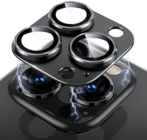 Uyiton für iPhone 14 Pro/iPhone 14 Pro Max Kameraschutz, Einteiliges Design Anti-Kratzer Kamera Schutz Linsenschutz Schutzglas für iPhone 14 Pro/iPhone 14 Pro Max-Schwarz