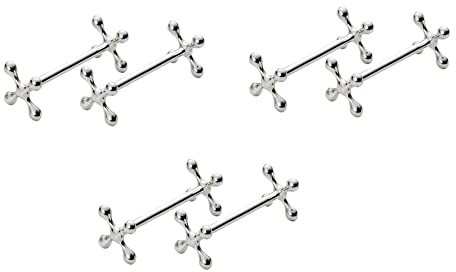 Peukerty 6 Pcs Chopsticks Rest Spoons Stand Forks Knives Holder Rack Stand Metal Craft Table Decoration