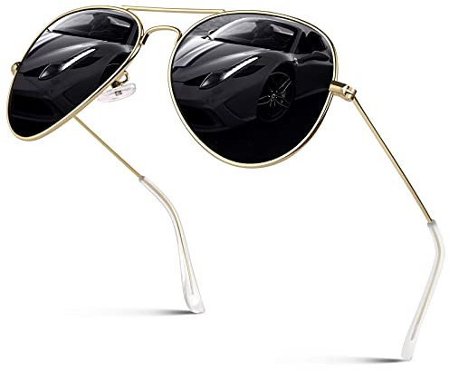 GQUEEN Pilotenbrille Herren Damen Polarisierte Sonnenbrille Pilot Leichte Metalllegierung 58MM 62MM UV400
