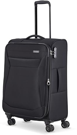 travelite 4 hjul mjukt skal resväska storlekar L/M/S, Chios-serien, svart, 67 cm, Väska