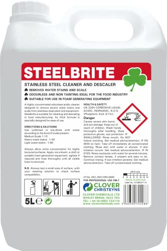 Clover Steelbrite Stainless Steel Cleaner & Descaler (519) 5 Ltr