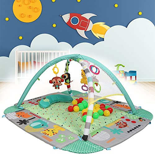 Baby Spieldecke, Spiel- & Krabbeldecken, Spielbögen, Baby Gyms Spielbogen, Baby Spielmatte mit Spielzeug Abnehmbarem Babyspielzeug (A-1/Grün)