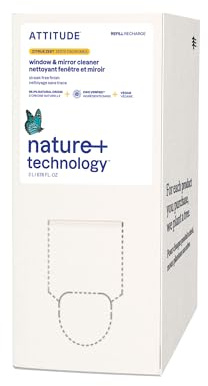 ATTITUDE Fenster- und Spiegelreiniger, EWG-geprüft, pflanzliche und mineralische Inhaltsstoffe, vegane Haushaltsprodukte, Zitrusschale, Großpackung, 2 Liter