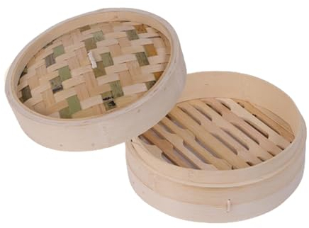 Panier Vapeur Bambou Cuiseur Vapeur Légumes pour Desserts Légumes Cuisson Vapeur 13cm