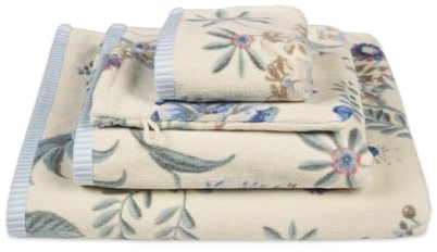 Pip Studio Gästehandtuch Set/3 Secret Garden Weiß/Blau 30x50cm
