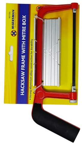 Dapetz ® Marco de sierra para metales de 150 mm con caja de inglete, construcción de aleación de aluminio resistente para mayor durabilidad, ligero y fácil de usar