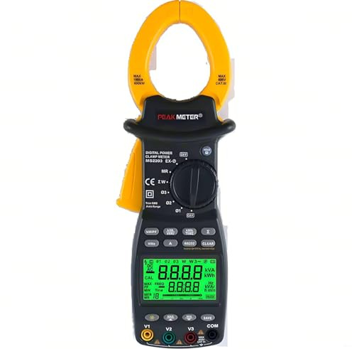 PEAKMETER MS2203 Clamp Multi tester Intelligent Harmonic Power Tester Clamp Power Meter with Current Test And Power Testing 3-Phase Auto Multimeter