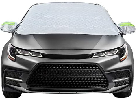 WindScreen Snow Cover Thickened for Winter Universal Size UV Front Window Magnetic Car Frost Protection with Side Mirror Cover for Ice, Snow (148x116cm)