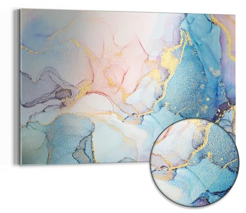 DEQORI Metall Magnettafel | 90x60 cm cm groß | Motiv Goldene Strömung | Whiteboard für alle Magnete | Magnetboard Wand-Tafel für Küche & Büro | Design Magnetwand Pinnwand magnetisch