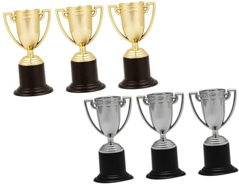 KITANDOVE 18stücke Mini Trophäen Für Mädchen Kleine Pokale Für Wettbewerbe Fußball Basketball Partys Gold Silber Spielzeug Für Mädchen Und Deko