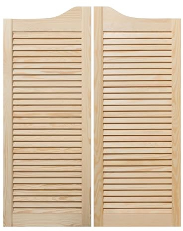 ben+camilla.com Saloontüren Set (L/R-Paar) | 100 x 80 cm Natur | Hochwertige Massivholz Schwingtüren unbehandelt