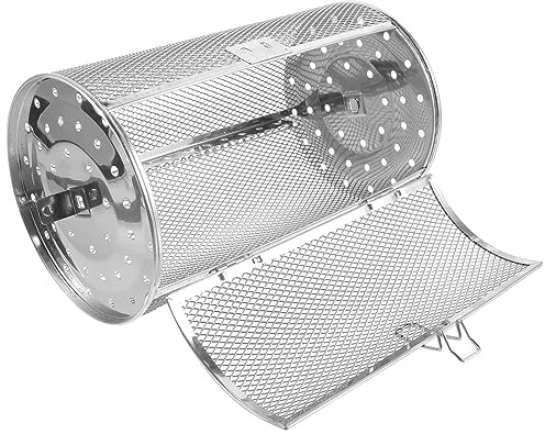 Cesta para Parrilla Asadora de Acero Inoxidable Plata Puerta Móvil | Uso Seguro, Apta para Frutos Secos y Carne Asada, Accesorio para Horno Asador y Freidora de Aire