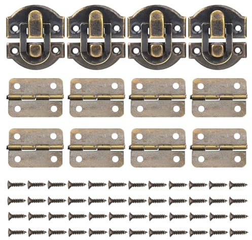 12 Bisagras Pequeñas de Bronce Antiguo para Joyero de Madera Con Kit de Tornillos a Juego, Mini Decorativas para Manualidades