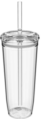 KeepCup Cold Cup - Clear Plastic, Reusable Ice Coffee Cup with Lid and Straw - Extra Large 20oz (590ml)