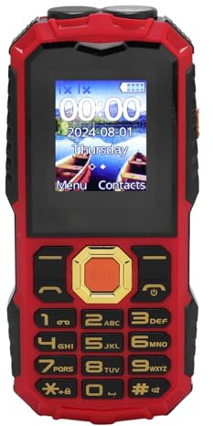 Cuifati Telefono Cellulare per Anziani Sbloccato 4G, Telefono Cellulare di Base da 5000 MAh per Anziani, Schermo da 1,8 Pollici, Telefono Robusto per Anziani Facile da Usare, (rosso)