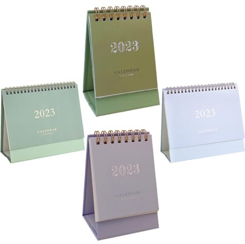 LALAFINA 4stücke Tischkalender Mit Notizfeldern Zeitplaner Für Schule Und Büro Aus Stabilem Papier Doppelspiralbindung Für Einfaches Umblättern