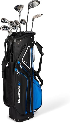 Benross HTX2 Golf Clubs Full Set with Hybrid Stand Bag, Driver, Fairway Wood, Hybrid, Irons 5-SW, Mallet Putter - Graphite & Steel Shafts, All-Weather Grips, Right Handed for Men