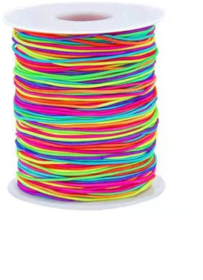 Bracelet String Elastic Cord Elastic String for Bracelet Making Rainbow Color Stretch for Jewelry Necklace Craft Making Braided Hair Tie Pony Beads Toys (1mm 100m）