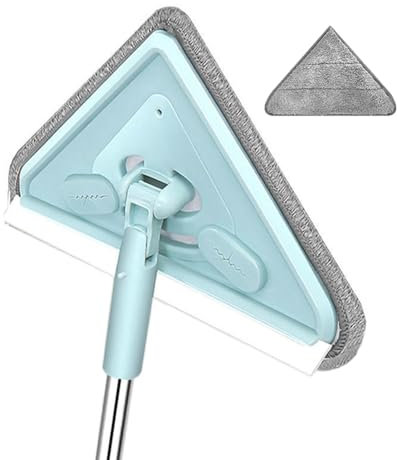 Fnfhsa Trapeador Triangular, Trapeador de Limpieza con Manejar, Trapeador Triangular Multifuncional para Techo Pared Piso Ventana 1 Paño