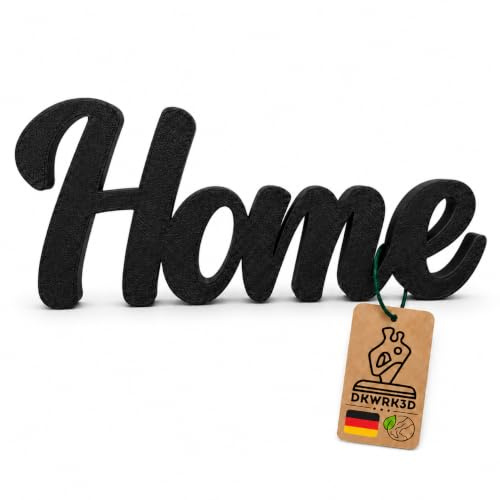 DKWRK3D Home Schriftzug - Kunststoff Zu Hause Aufsteller - Zuhause Deko Schild Modern - Home sweet home Schriftzug - Sommer Dekoration zum hinstellen - Regal Figur - Flur Frühling stehend Schrift (M)