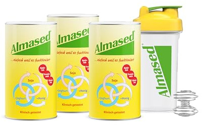 Almased Original – 3er Bundle + Shaker – proteinreicher Mahlzeitenersatz – ohne künstliche Zusätze - 3x500g – 30 Portionen
