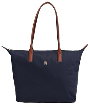 Tommy Hilfiger Damen Popette Große Reißverschluss Tragetasche, Space Blue