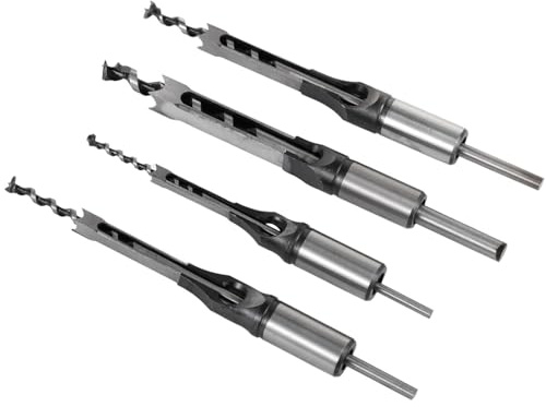 Set di 4 punte quadrate per lavorazione del legno, include punte da 1/4, 5/16, 3/8 e 1/2 per lavori fai da te