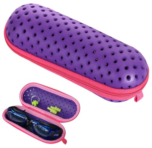 KIRZAX Étui pour lunettes de natation, étui de protection pour lunettes de natation avec trou de drainage,accessoire de rangement pour lunettes de natation et de plongée pour enfants adultes
