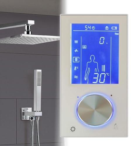 Digital Valve Shower Controller with LED Touch Screen, Thermostat Display, Smart Power Outlet for Enhanced Shower Experience