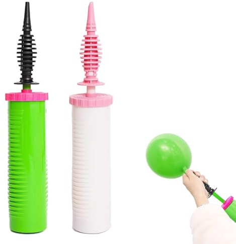 ZhouWei 2 Pezzi Pompe per Palloncini, Gonfiatore Manuale Pompetta per Palloncini Portatile Pompa Manuale per Palloni Gonfia Balloon, per Decorazione Feste Compleanni Matrimoni (Bianco e Verde)