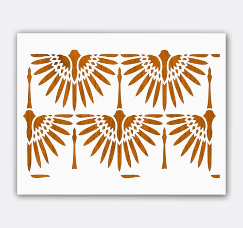 Flying Crane Stencil 9x12 Inch – Reusable Mylar Bird Silhouette Painting Stencil for Wall, Wood, Fabric and Canvas – Durable Art Template for Nature, Minimalist and DIY Home Décor Projects