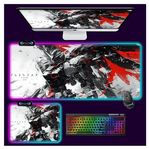 Tapis De Souris Gamer Tapis De Souris Jeu RGB for Ordinateur Portable, Bureau Animé, for Clavier PC, Étanche Et Antidérapant(3mm Thick,800 * 400mm)
