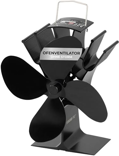 STREND PRO Ofenventilator OHNE STORM | Kaminventilator | Ventilator für Kamin, Ofen, Kaminofen | Stromlos | Zubehör | Gleichmäßige Wärmeverteiling ohne zusätzliche Stormzufuhr | 18 x 12 x 19 cm