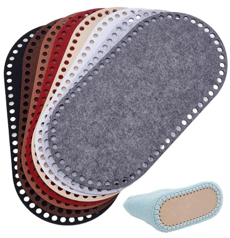 PH PandaHall 8 Colori Fondo per Borsa Uncinetto in Feltro Fondo Ovale per Borsa, 35x18cm Base per Borse Uncinetto per Realizzazione Borse a Maglia Accessori DIY Fatto a Mano per Donna