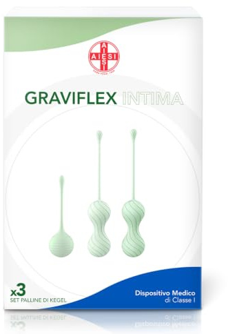 AIESI® Palline di Kegel donna per esercizi del pavimento pelvico GRAVIFLEX INTIMA, Dispositivo Medico Certificato, Garanzia Italia 24 mesi