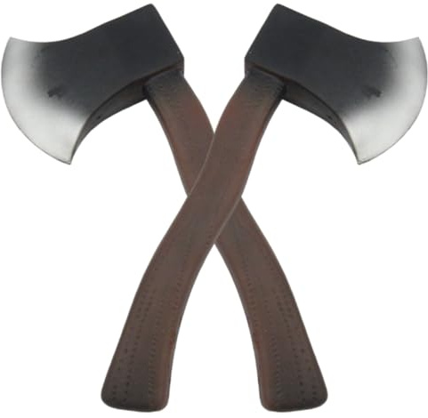 BEAHING Axes 2 Pezzi 11x4, 9 realistica Ascia in Schiuma, Giocattolo per Feste in Costume di Halloween