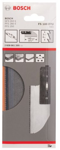 Bosch Professional 2 608 661 205 - Hoja de sierra de corte FS 180 DTU - HAS, 145 mm, 3 mm (pack de 1), Negro, Acero Inoxidable