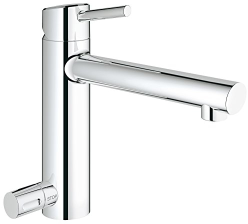 GROHE Concetto Küchenarmatur, mittelhoher Auslauf, Schwenkbereich 140°, Geräteabsperrventil 31209001