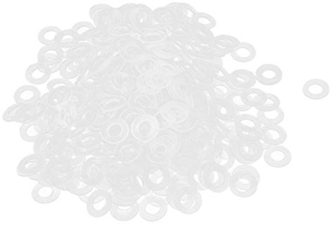 sourcing map Arandelas planas de nailon M3 6 mm OD 3 mm ID 0,5 mm espesor junta de sellado para manguera de agua de tubería de grifo, transparente, paquete de 200