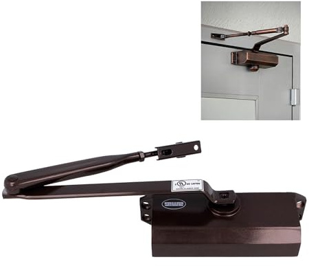 Amig - Türschließer zum automatischen Schließen von Türen mit einem Gewicht von max. 40 kg und einer Breite max. 85 cm | aus Aluminium mit Bronze-Finish | verhindert Zuschlagen oder Zugluft | inkl.