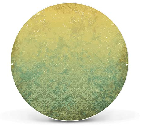 banjado Magnettafel Ø 47cm Weiß - Magnetwand aus Metall - Magnetpinnwand als Memoboard - Pinnwand Magnettafel Küche, Büro, Kinderzimmer inkl. 4 Magnete & Montageset - Vintage Messing