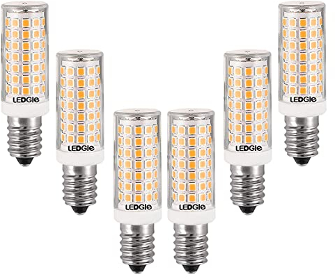 LEDGLE 8W Lampadine a LED E14 Lampadina a LED, 88 LED, 700lm, bianco caldo, 3000K, dimmerabile, ampio angolo di emissione, equivalente a lampadina tradizionale 80W, 6 pezzi