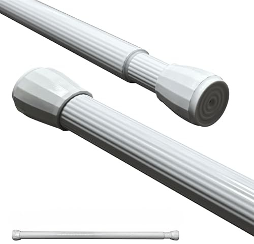 Winkelstange Duschvorhang Stange Weiß Anthrazit Silber Schwarz Bad Stange Winkel, U und L-Form (I-Form 70-120cm, Weiß)
