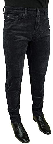 Evoga Pantaloni Uomo sartoriali in Velluto Casual Invernali (Nero, 52)