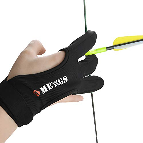 SHARROW Guanti Tradizionali di Tiro con L'Arco Guanti di Ripresa 3 Protezione per Le Dita Guanto da Tiro Protezione del Mano (XL)